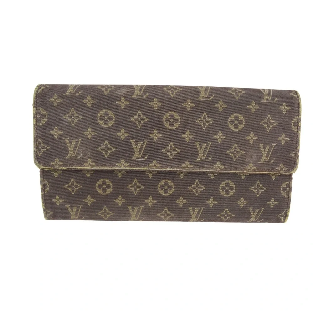 Louis Vuitton Mini Lin Brown‎ and Gold Denim Monogram Sarah Wallet